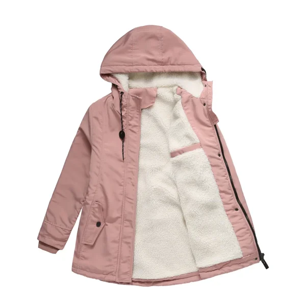 Winter Clothes Thick Warm Padded Coats Women Plus Velvet Hooded Jacket - Image 5