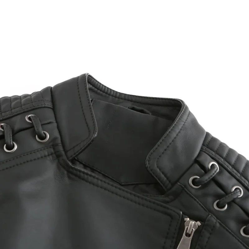 Fashion Moto Biker Short Coats Female Luxury Casual Zipper Outerwears - Image 22