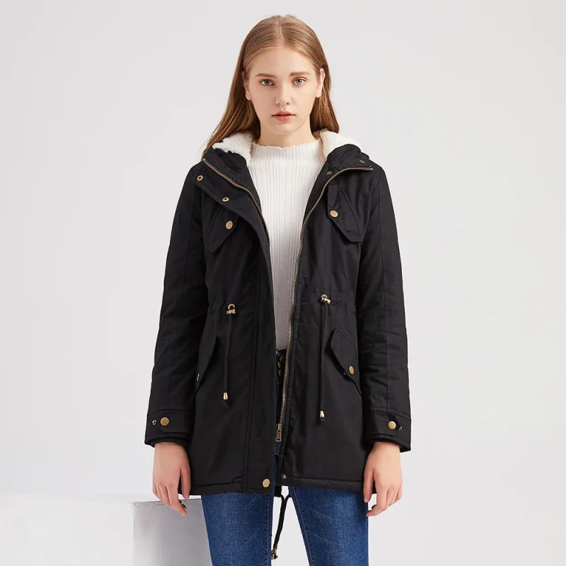 Winter Jacket Women 2024 Fashion Outwear Hooded Parkas - Image 5