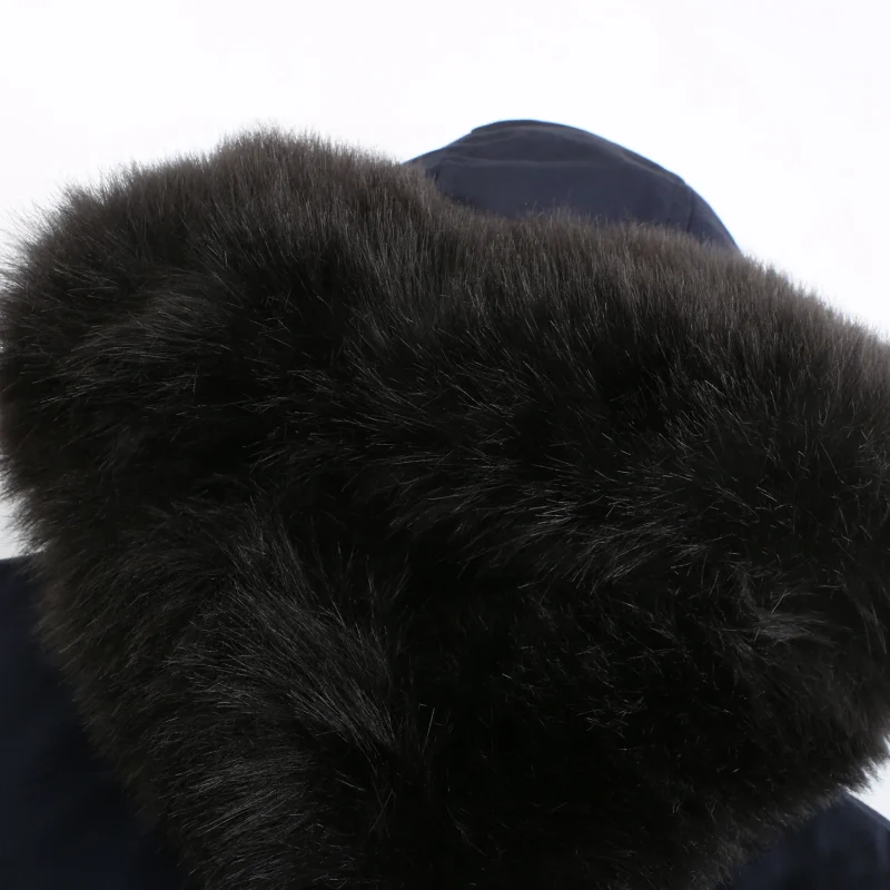 Coats Women's Winter Jacket Thick Fleece Warm Big Fur Collar Hooded - Image 10