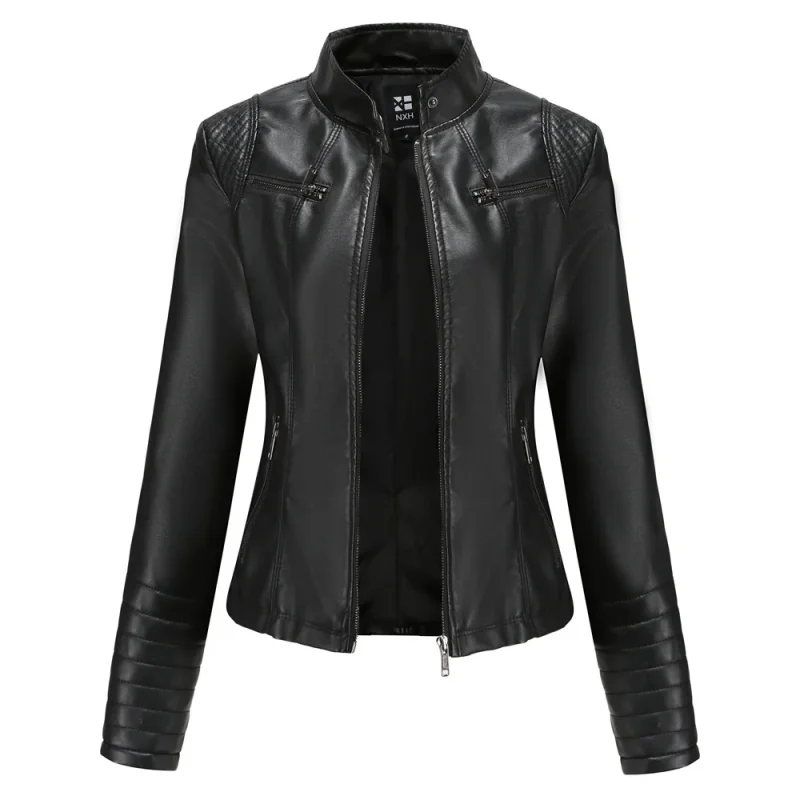 Women Pu Faux Leather Jacket Spring Autumn - Image 5