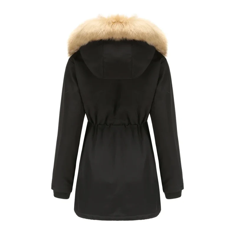 Women's Winter Plus Size Coat Thick Warm Berber Fleece Faux Fur Hooded - Image 12