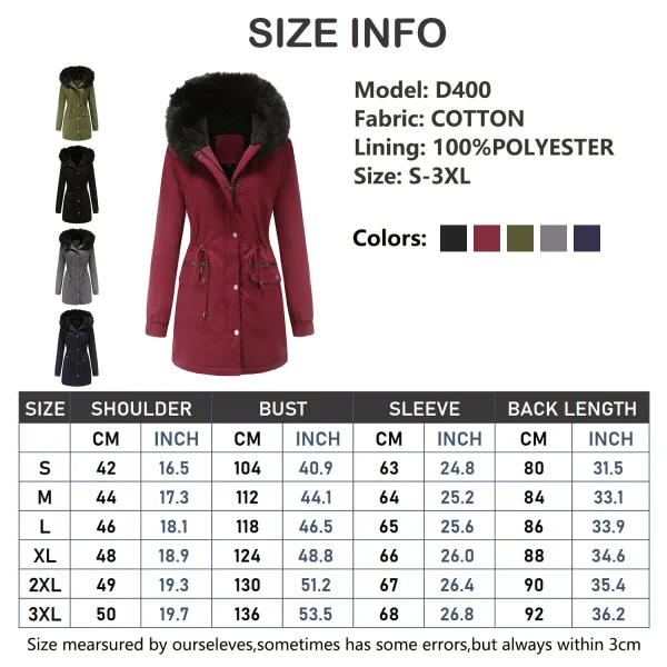 Winter Long Jacket Women's Plus Velvet Thick Warm - Image 9