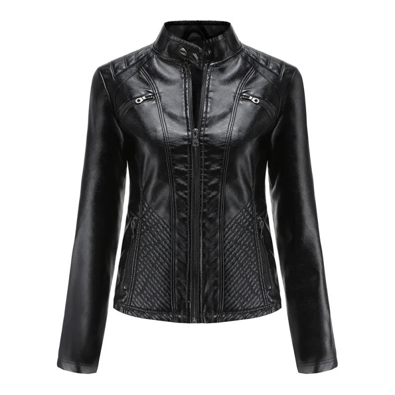 Women's Pu Leather Jacket Fashion Casual Streetwear Coats Office