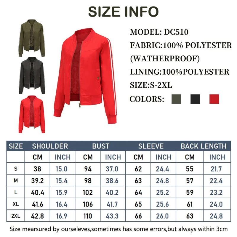 Coats Female Casual Harajuku Baseball Jackets Long Sleeve Outwear - Image 4