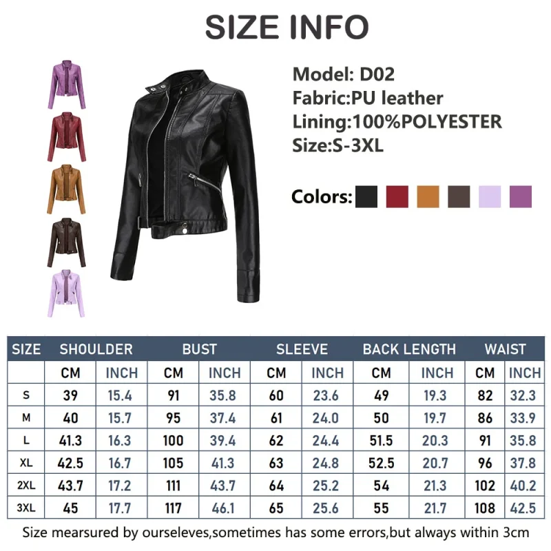 Autumn Clothes Women's Pu Faux Leahter Short Jacket Coat Fashion - Image 8