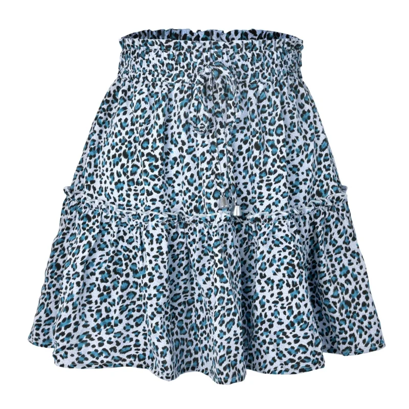 Women's High Waist Floral Print Short Skirt Summer Sexy Ruffles - Image 15