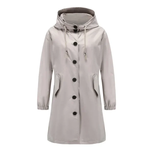 Winter Clothes Solid Color Hooded Waterproof Jacket Women - Image 2