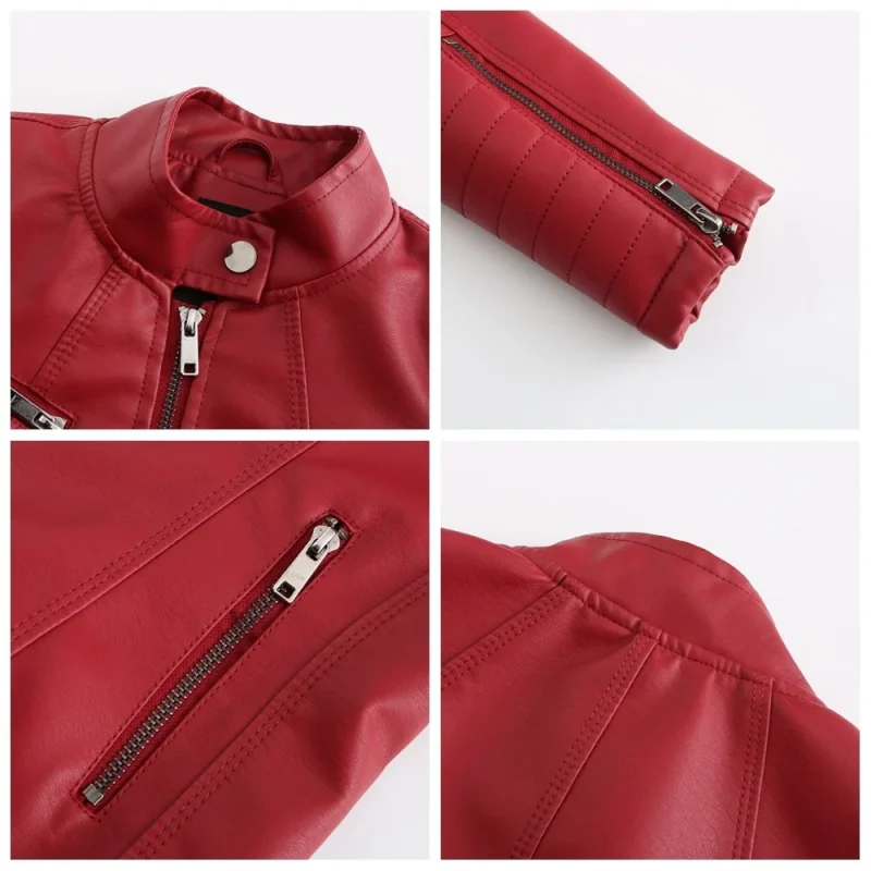 Women Pu Faux Leather Jacket Spring Autumn - Image 7