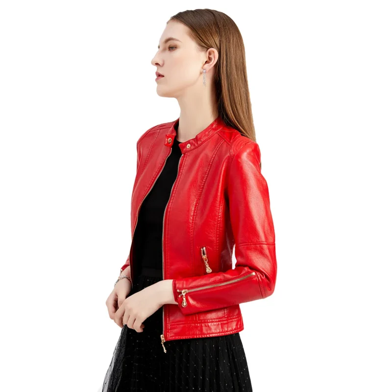 Women's Luxury PU Faux Leather Jacket Spring - Image 2