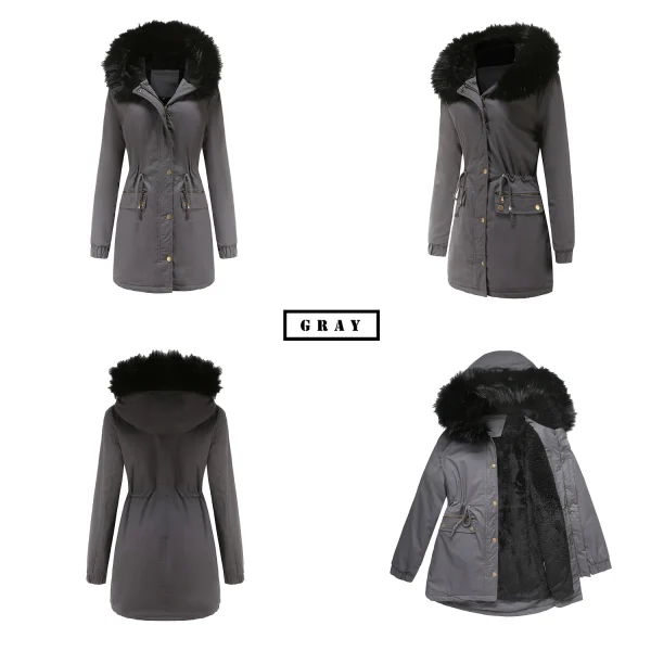 Winter Long Jacket Women's Plus Velvet Thick Warm - Image 10