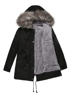 Fur Jacket Thick Warm Plus Velvet Outwear 2021 Parkas Female Padded Coats