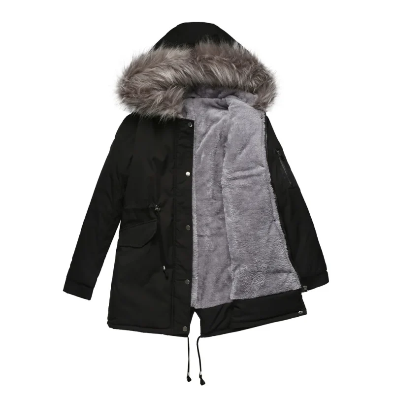 Fur Jacket Thick Warm Plus Velvet Outwear 2021 Parkas Female Padded Coats