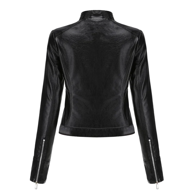 Autumn Clothes Women's Pu Faux Leahter Short Jacket Coat Fashion - Image 2