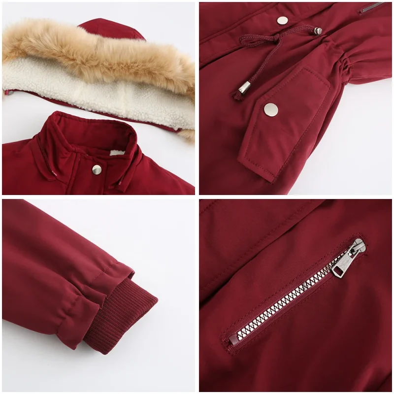 Women's Winter Plus Size Coat Thick Warm Berber Fleece Faux Fur Hooded - Image 10