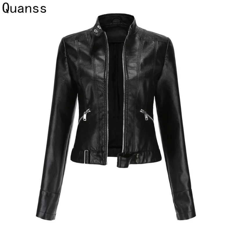 Autumn Clothes Women's Pu Faux Leahter Short Jacket Coat Fashion