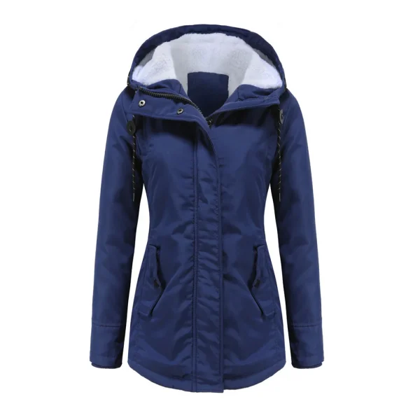 Winter Clothes Thick Warm Padded Coats Women Plus Velvet Hooded Jacket - Image 4