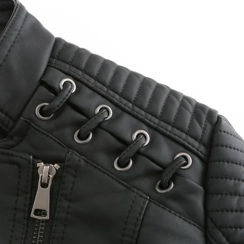 Fashion Moto Biker Short Coats Female Luxury Casual Zipper Outerwears - Image 23
