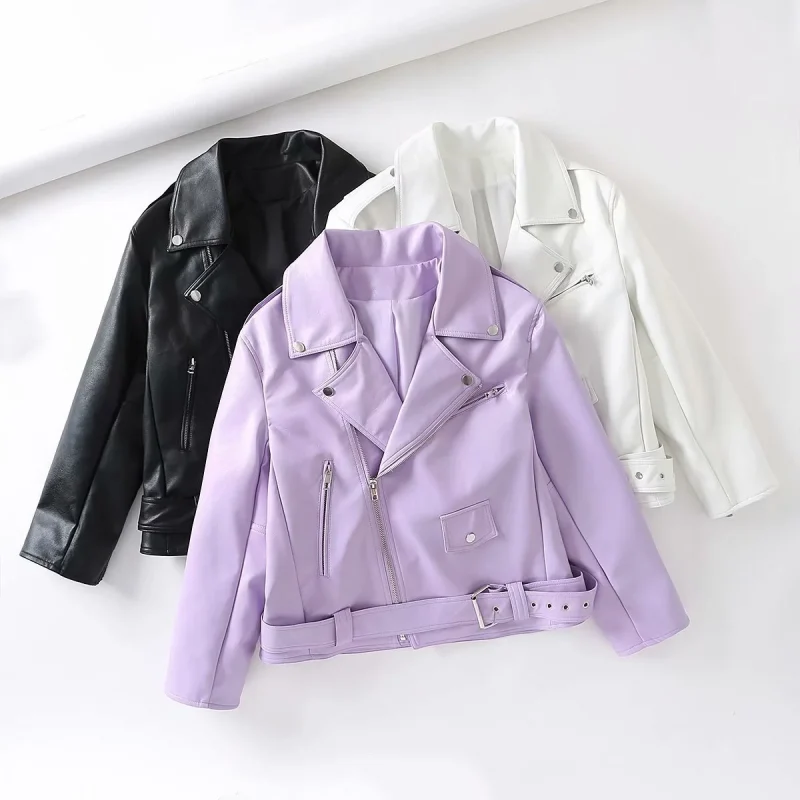 Women Faux Leather Jacket Streetwear Lapel Oversized - Image 11