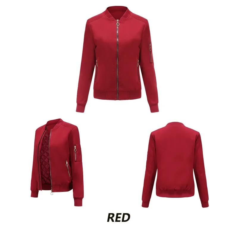 Women's Jackets 2023 Spring Autumn Clothes Casual Baseball Coat - Image 10