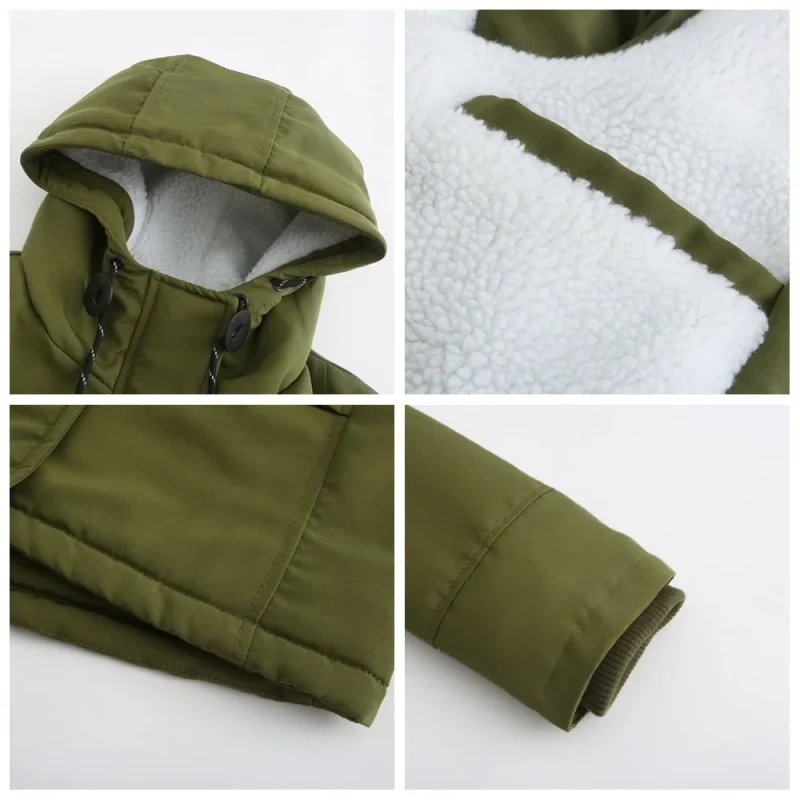 Winter Clothes Thick Warm Padded Coats Women Plus Velvet Hooded Jacket - Image 17