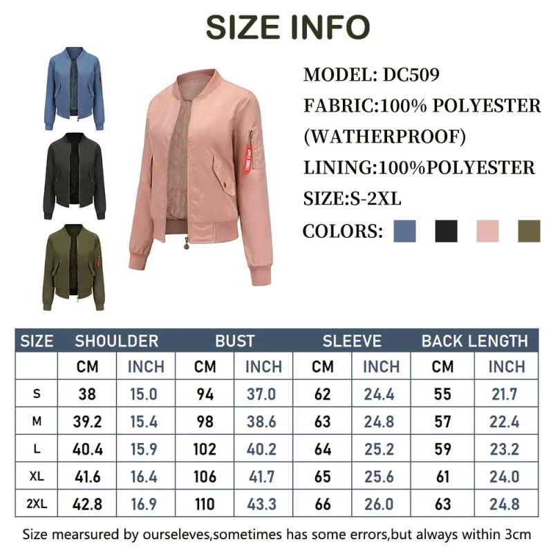 Women Baseball Jackets Fashion Long Sleeve Outerwear - Image 6