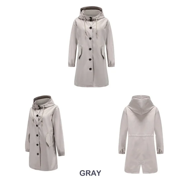 Winter Clothes Solid Color Hooded Waterproof Jacket Women - Image 9