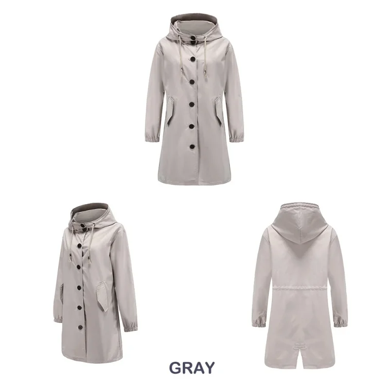 Winter Clothes Solid Color Hooded Waterproof Jacket Women - Image 9