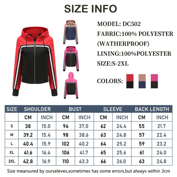 Windbreaker Jacket Women Hooded Waterproof Outdoor - Image 7