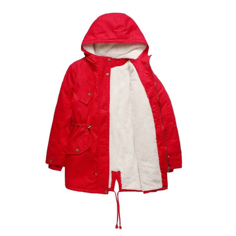 Winter Jacket Women 2024 New Fashion Hooded Parkas Outwear Pockets - Image 5