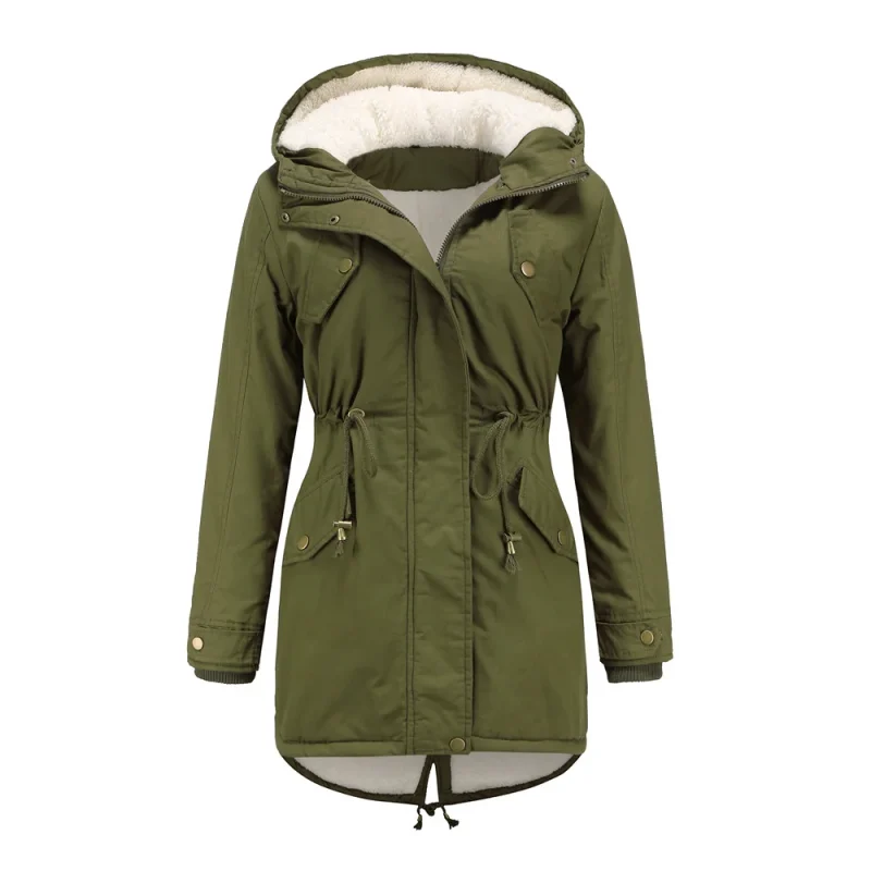 Winter Jacket Women 2024 Fashion Outwear Hooded Parkas - Image 2