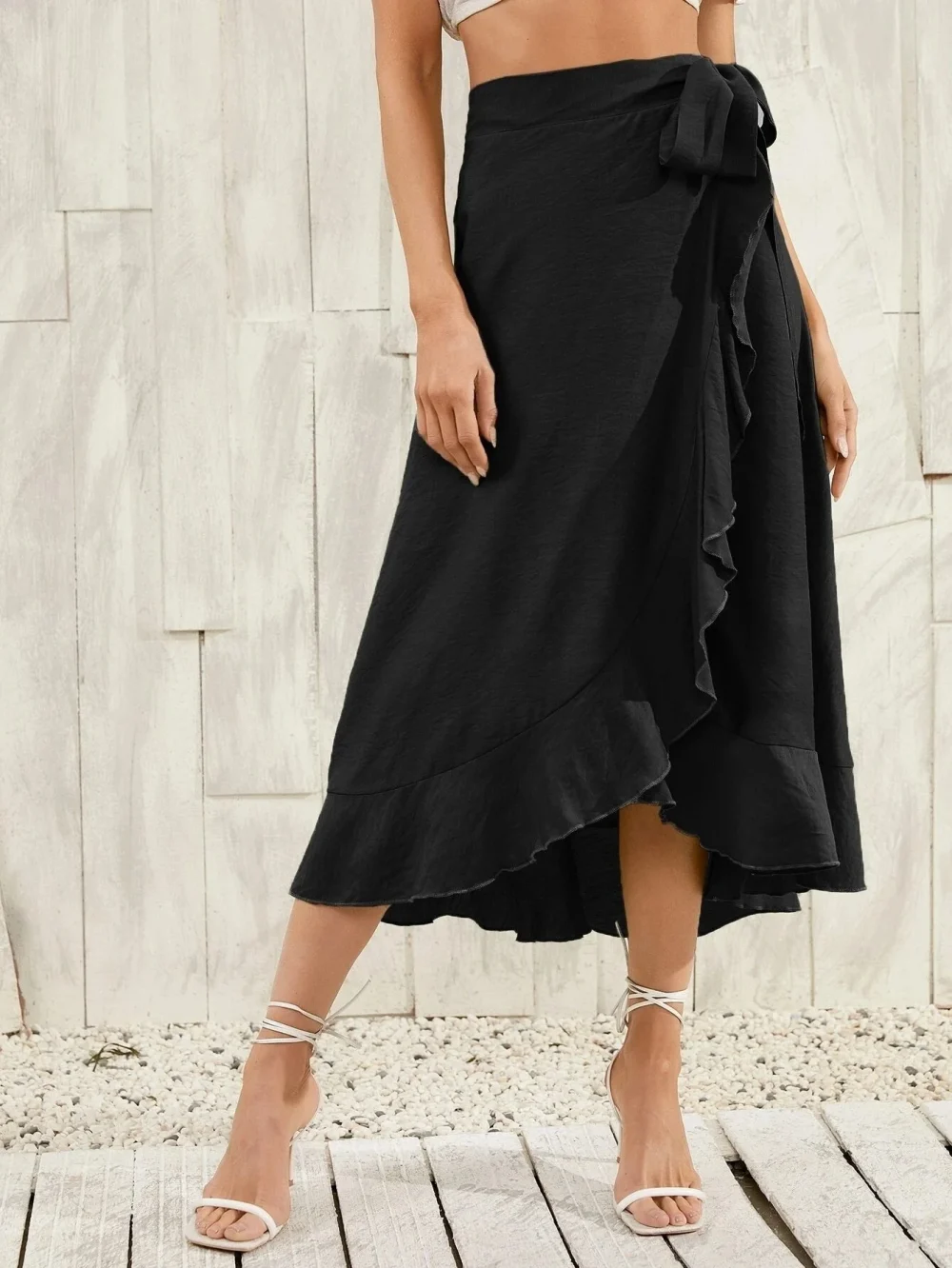 Summer Long Skirts For Women 2024 Fashion Lace Up Irregular Solid - Image 10