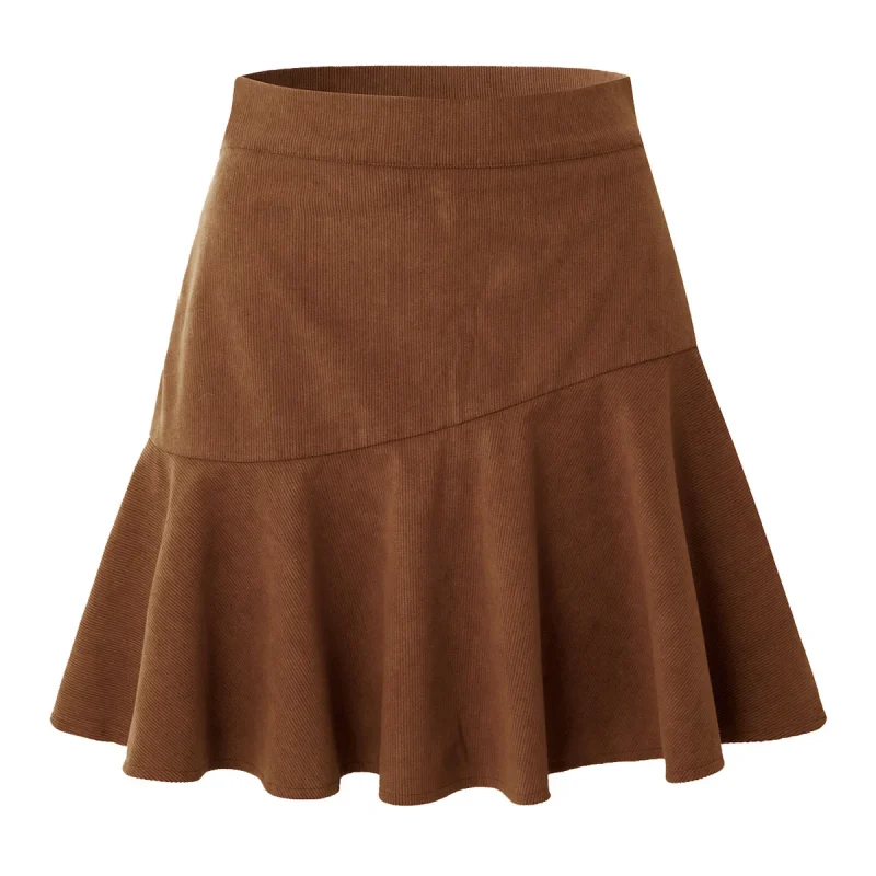 Women's Fall Winter Corduroy Skirt Office Lady High Waist - Image 2