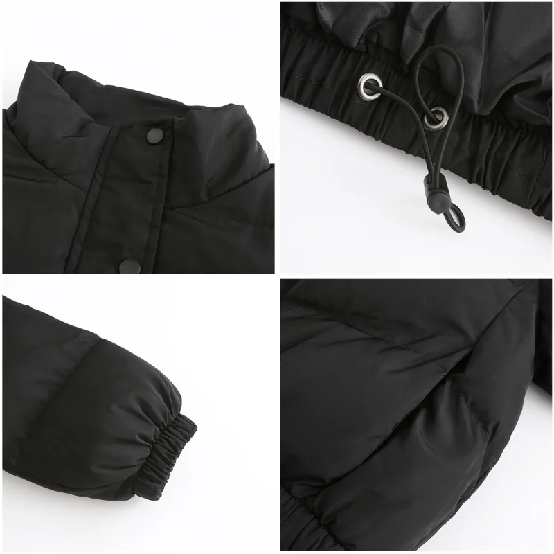 Female Solid Color Warm Loose Casual Cotton Jackets - Image 12