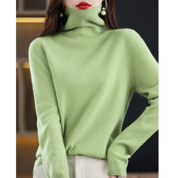 Wool Soft Sweater Women First Line Seamless Pile Collar - Image 2