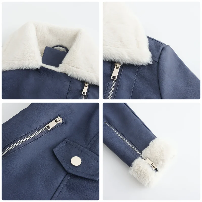 Fashion Slim Zipper Leather Jacket For Women 2024 - Image 16
