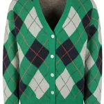 Winter Argyle Cardigan Women Fashion Streetwear Casual Knit Coats - Image 2