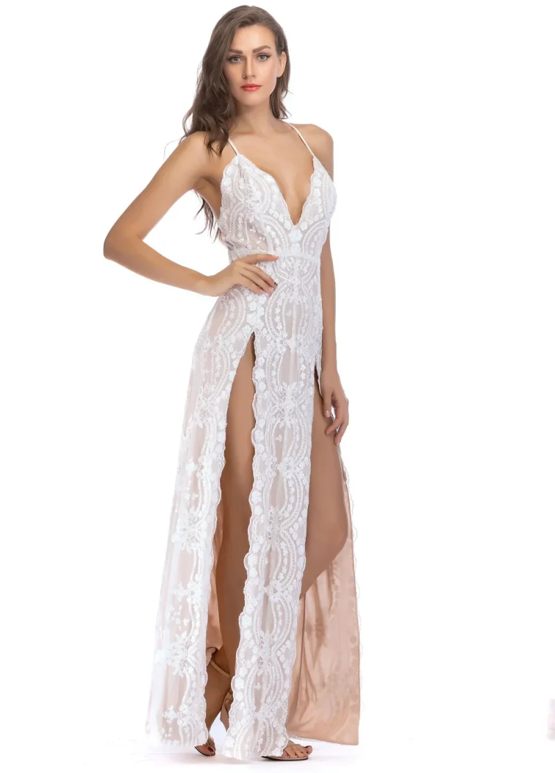 Sexy Sequin summer maxi Dress women vintage - Image 25