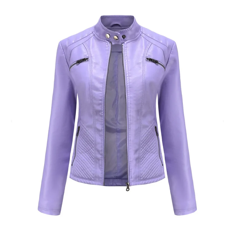 Women's Pu Leather Jacket Fashion Casual Streetwear Coats Office - Image 2