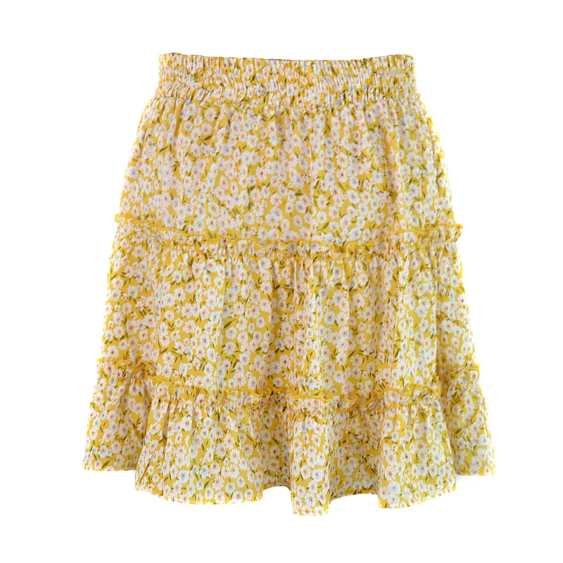 Summer A-Line High Waist Loose Casual Floral Skirts Women - Image 8