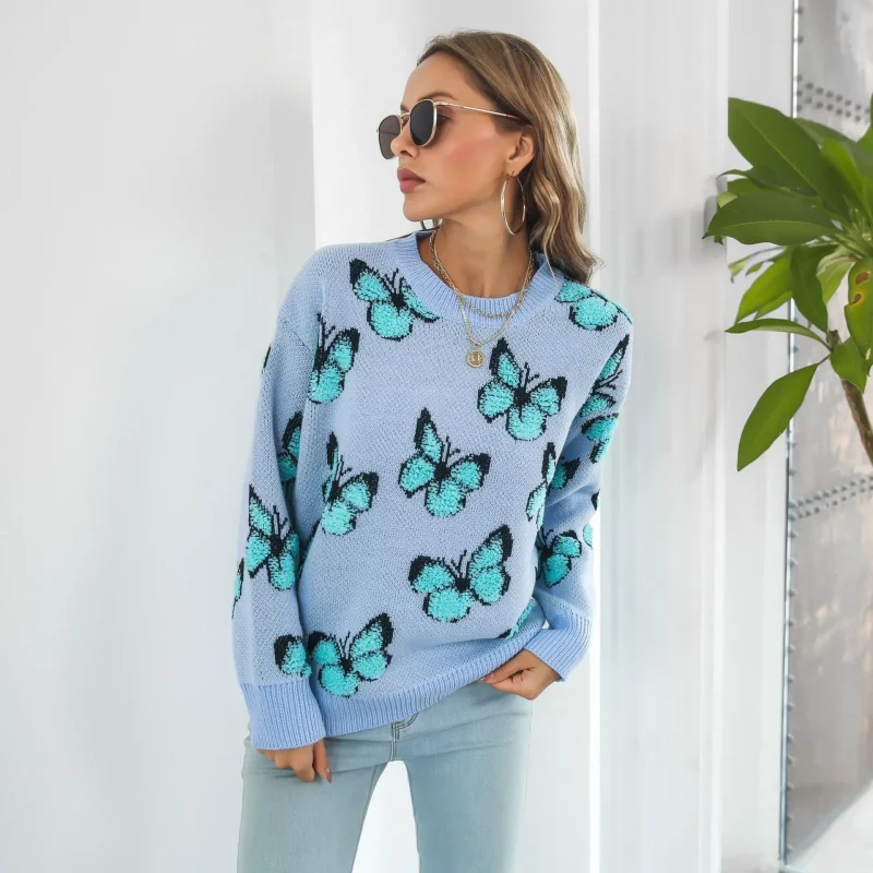 Butterfly Sweater Women's Autumn Winter Long Sleeve - Image 10
