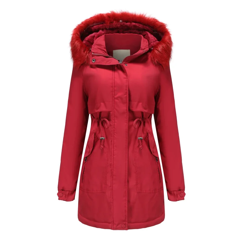 Fashion Hooded Cotton Padded Clothes Detachable Hat Thick Warm Jackets