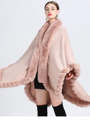 Oversize Poncho Thick Warm Loose Knit Cardigan Shawl