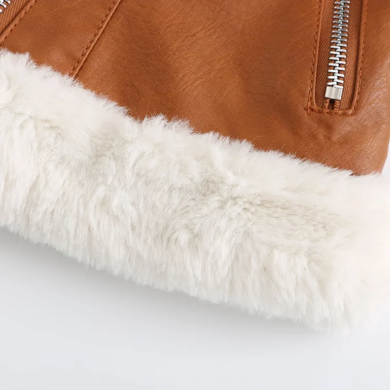 Fashion Slim Zipper Leather Jacket For Women 2024 - Image 20