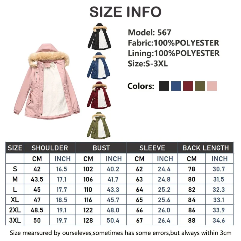 Female Coat Winter Thick Super Warm Berber Fleece Lining Hooded Jacket - Image 7