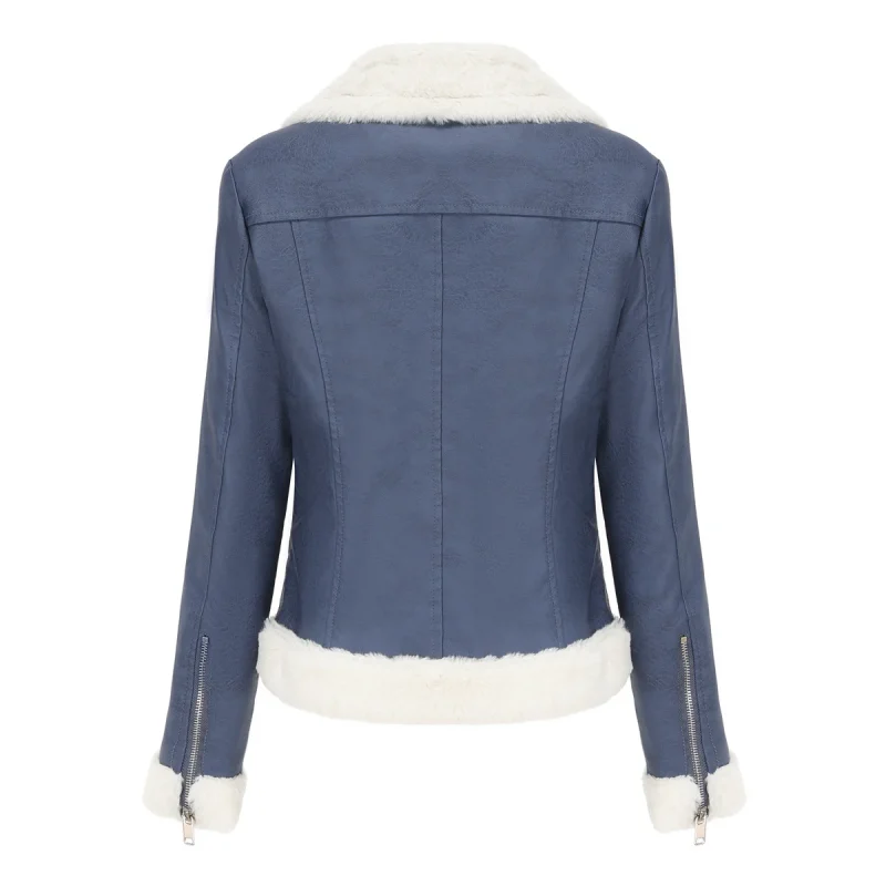 Fashion Slim Zipper Leather Jacket For Women 2024 - Image 3