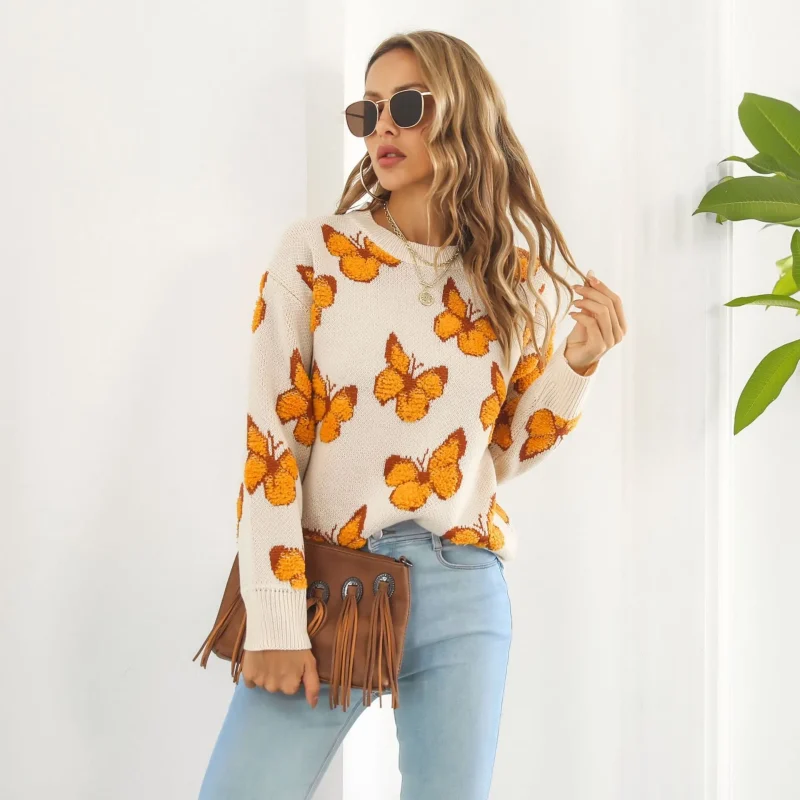Butterfly Sweater Women's Autumn Winter Long Sleeve - Image 8