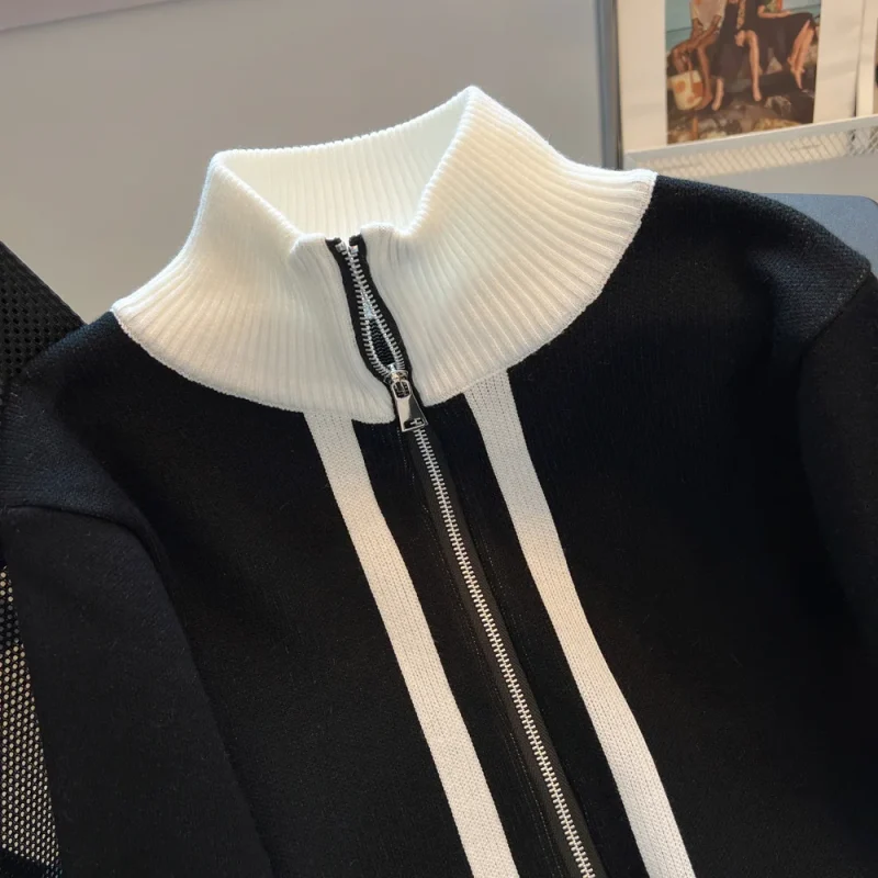 Zipper Knitted Cardigan Outerwear Women Korean Fashion Autumn - Image 11