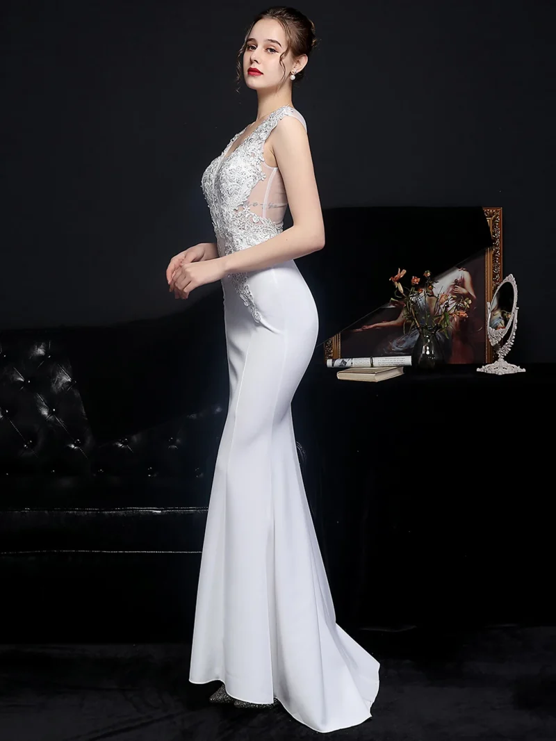 Sexy see through white Diamonds maxi summer dress - Image 11