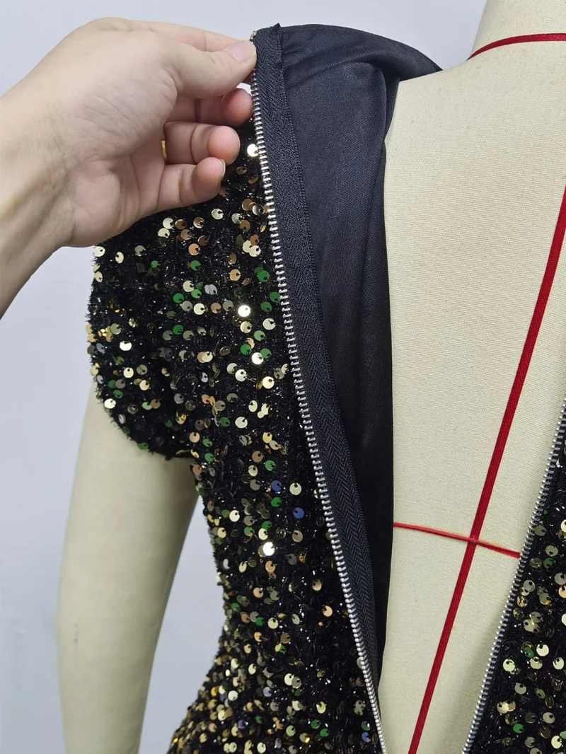 Sexy vintage maxi Sequin summer Dress - Image 8